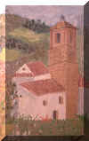 Torre de la iglesia. Óleo, Teodoro Martín.